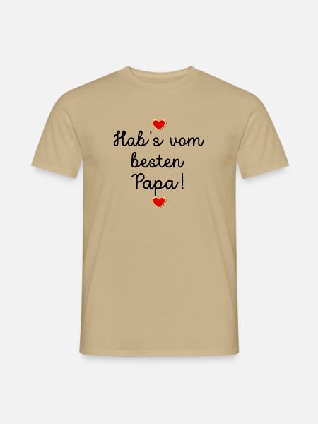 VATERTAG PAPA KIND - Männer T-Shirt - Sandbeige