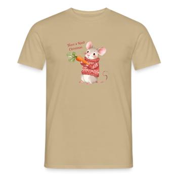 Süße Weihnachts Maus – Passez un bon Noël - T-shirt homme - beige sable - Devant - AI Model Male 178 light (178cm)