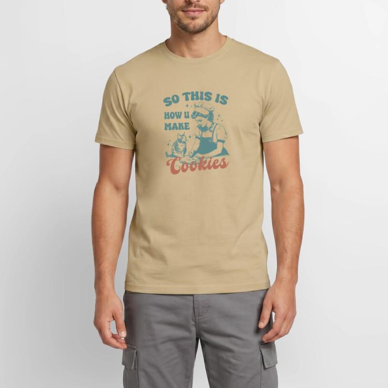 C’est donc comme ça que vous faites des biscuits chat mignon T-shirt homme