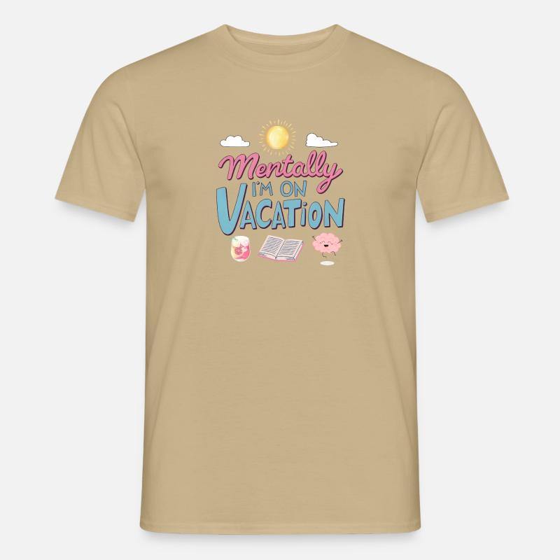 Mentally Somewhere Else Retro Design - Männer T-Shirt - Sandbeige