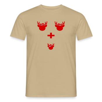 PREMIER RENNE TRIO DE NOËL - T-shirt homme - beige sable - Devant - AI Model Male 178 light (178cm)