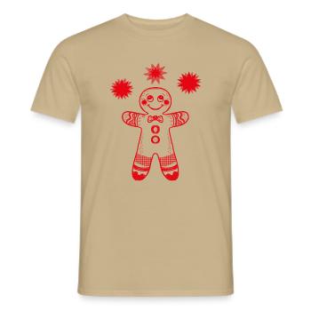 L’homme en pain d’épices avec des étoiles - T-shirt homme - beige sable - Devant - AI Model Male 178 light (178cm)
