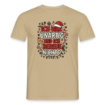 Noël - T-shirt homme - beige sable - Devant - AI Model Male 178 light (178cm)