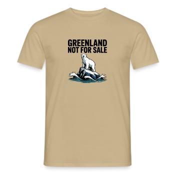 Le Groenland n’est pas à vendre ! - Groenland / Grønland - T-shirt homme - beige sable - Devant - AI Model Male 178 light (178cm)