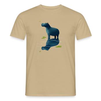 Nilpferd und Libelle - Männer T-Shirt - Sandbeige - Vorne - AI Model Male 178 light (178cm)