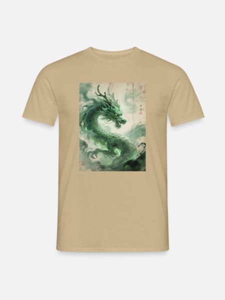 Der Aufstieg des Drachen: Qinglong – Östlicher Wohlstand - Männer T-Shirt - Sandbeige