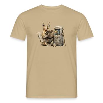 Escargot pèlerin Camino de Santiago - T-shirt homme - beige sable - Devant - AI Model Male 178 light (178cm)