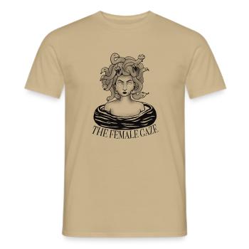 Der weibliche Blick schwarz-weiß - Männer T-Shirt - Sandbeige - Vorne - AI Model Male 178 light (178cm)