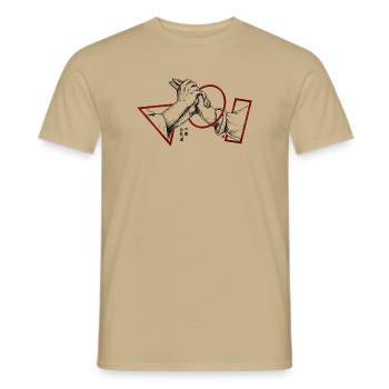 Aikido Technique Nikyo Wrist Lock Principle Budo - Men's T-Shirt - sand beige - Front - AI Model Male 178 light (178cm)