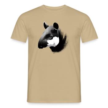 Schabrackentapir - Männer T-Shirt - Sandbeige - Vorne - AI Model Male 178 light (178cm)