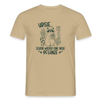 Schon wieder eine neue Pflanze Waschbär - Männer T-Shirt - Sandbeige - Vorne - AI Model Male 178 light (178cm)