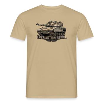 Merkava Panzer – Faszination Stahl. Nicht Krieg. - Männer T-Shirt - Sandbeige - Vorne - AI Model Male 178 light (178cm)