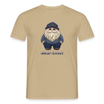 Plattdüütsch Edition: Oller Knust - Männer T-Shirt - Sandbeige - Vorne - AI Model Male 178 light (178cm)
