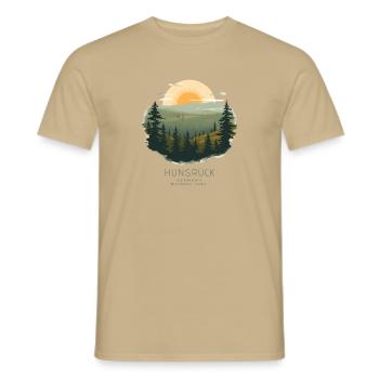 Hunsrück National Park | Vintage Landscape - Männer T-Shirt - Sandbeige - Vorne - AI Model Male 178 light (178cm)