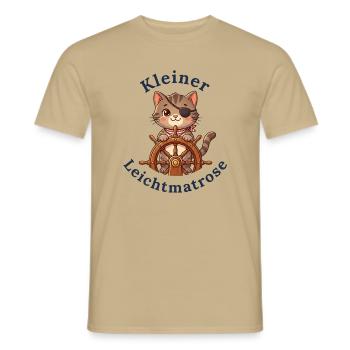 Kleiner Leichtmatrose - Baby Katze - Männer T-Shirt - Sandbeige - Vorne - AI Model Male 178 light (178cm)