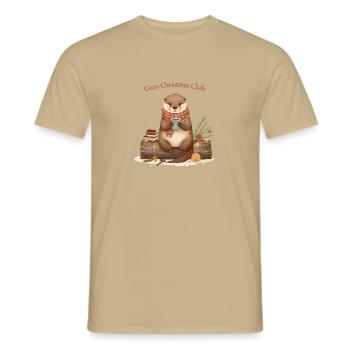 Club de Noël chaleureux Weihnachten - T-shirt homme - beige sable - Devant - AI Model Male 178 light (178cm)