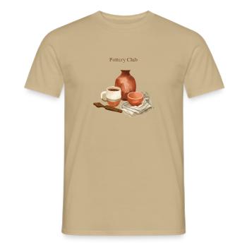 Pottery Club Töpfern Keramik Cozy - Men's T-Shirt - sand beige - Front - AI Model Male 178 light (178cm)