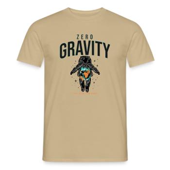 Zero Gravity Astronaut Erde Weltraum - Männer T-Shirt - Sandbeige - Vorne - AI Model Male 178 light (178cm)