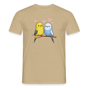 Budgies - Men's T-Shirt - sand beige - Front - AI Model Male 178 light (178cm)