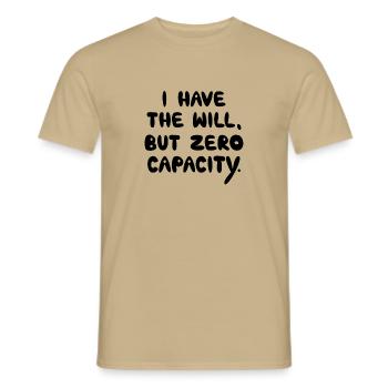 J’ai la volonté mais aucune capacité, Black - T-shirt homme - beige sable - Devant - AI Model Male 178 light (178cm)
