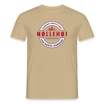 Møllehøj Denmark Peak Graphic Tee - Men's T-Shirt - sand beige - Front - AI Model Male 178 light (178cm)