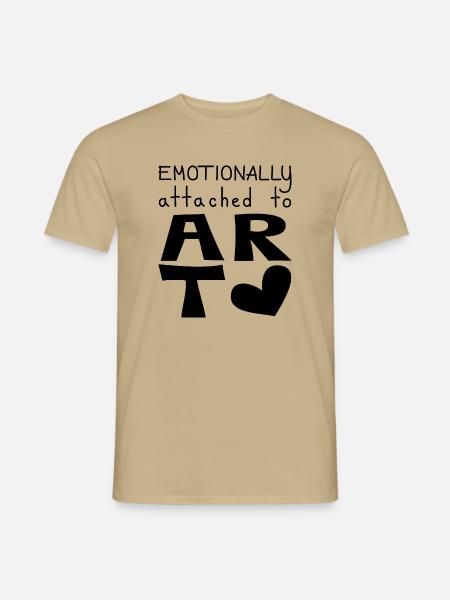 Emotional an Kunst gebunden, schwarz - Männer T-Shirt - Sandbeige