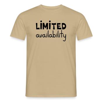 Begrenzte Verfügbarkeit, Schwarz - Männer T-Shirt - Sandbeige - Vorne - AI Model Male 178 light (178cm)
