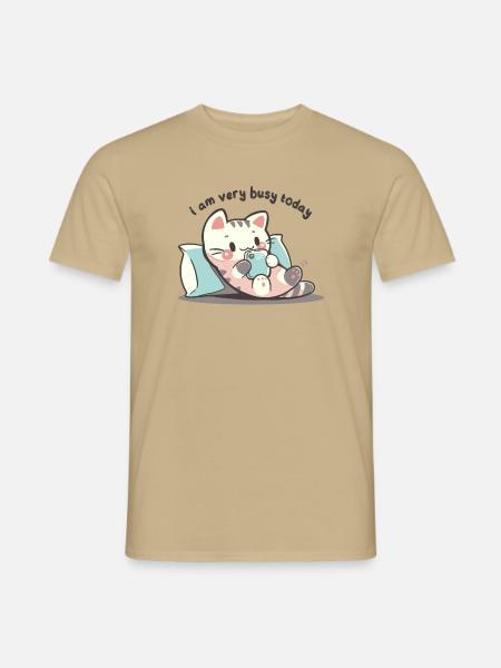 Ich bin heute sehr beschäftigt - Männer T-Shirt - Sandbeige