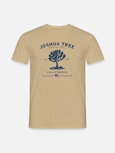 Joshua Tree California Nationalpark - Männer T-Shirt - Sandbeige