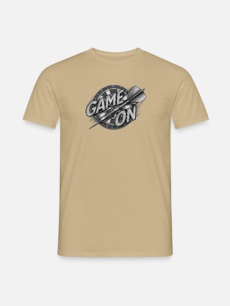 Game On Dartboard Druckmotiv - Männer T-Shirt - Sandbeige