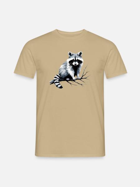 Waschbär - Männer T-Shirt - Sandbeige