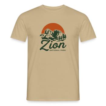 Retro Zion - Männer T-Shirt - Sandbeige - Vorne - AI Model Male 178 light (178cm)