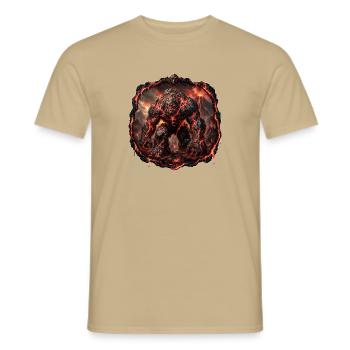 Vulkanischer Golem - Männer T-Shirt - Sandbeige - Vorne - AI Model Male 178 light (178cm)