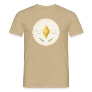 Waage - der schwebende Kristall - Männer T-Shirt - Sandbeige - Vorne - AI Model Male 178 light (178cm)