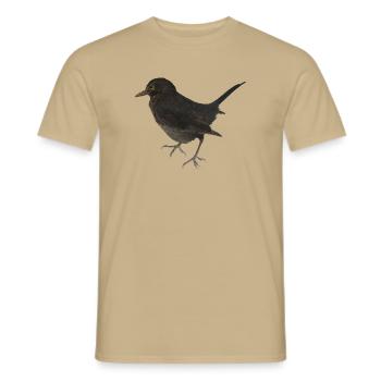 Amsel - Männer T-Shirt - Sandbeige - Vorne - AI Model Male 178 light (178cm)