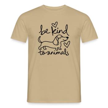 Be Kind To Animals Dog - Männer T-Shirt - Sandbeige - Vorne - AI Model Male 178 light (178cm)