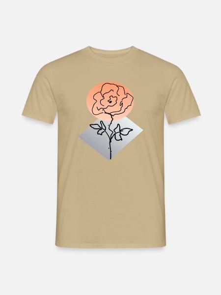 Rosenumrisse vor staubigem Hintergrund - Männer T-Shirt - Sandbeige