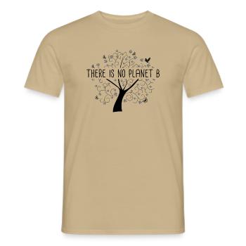 There is No Planet B - Earth Day - Männer T-Shirt - Sandbeige - Vorne - AI Model Male 178 light (178cm)