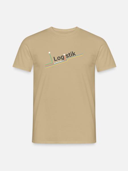 Logistik – Logo - Männer T-Shirt - Sandbeige