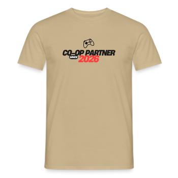 Player-Two-Store - Männer T-Shirt - Sandbeige - Vorne - AI Model Male 178 light (178cm)