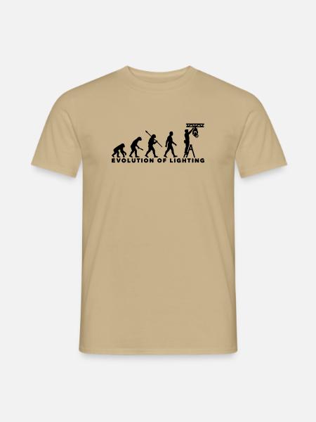Evolution of Lighting – Veranstaltungstechnik - Männer T-Shirt - Sandbeige