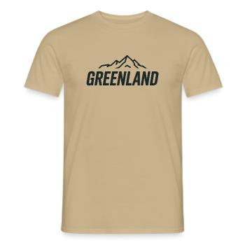 Greenland Badge - Greenland / Grønland  - Men's T-Shirt - sand beige - Front - AI Model Male 178 light (178cm)