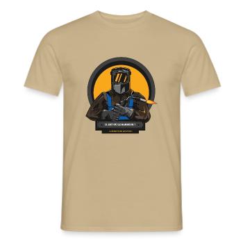 IL EST OÙ LE BARBEUK ? - T-shirt homme - beige sable - Devant - AI Model Male 178 light (178cm)