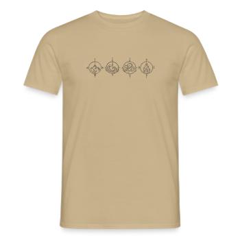 Elemente Erde, Wasser, Luft und Feuer  - Männer T-Shirt - Sandbeige - Vorne - AI Model Male 178 light (178cm)