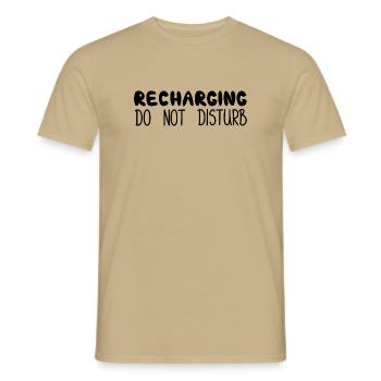 Recharging Do Not Disturb, Black - Men's T-Shirt - sand beige - Front - AI Model Male 178 light (178cm)