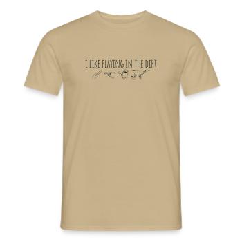 J’aime jouer dans la terre - jardinage - T-shirt homme - beige sable - Devant - AI Model Male 178 light (178cm)