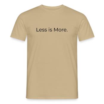 Less Is More – Minimalistisches T‑Shirt - Männer T-Shirt - Sandbeige - Vorne - AI Model Male 178 light (178cm)