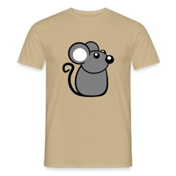 Mouse Mouse Cute Little Rat Rodent Friendly - Men's T-Shirt - sand beige - Front - AI Model Male 178 light (178cm)