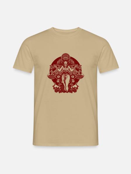 Das Sternzeichen der Waage - Männer T-Shirt - Sandbeige