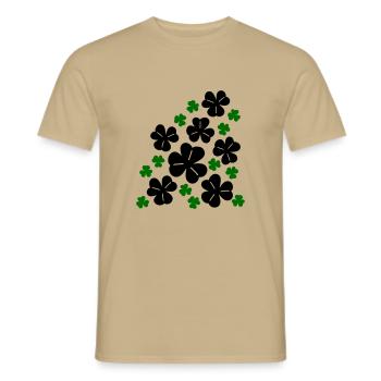 Shamrocks - Men's T-Shirt - sand beige - Front - AI Model Male 178 light (178cm)